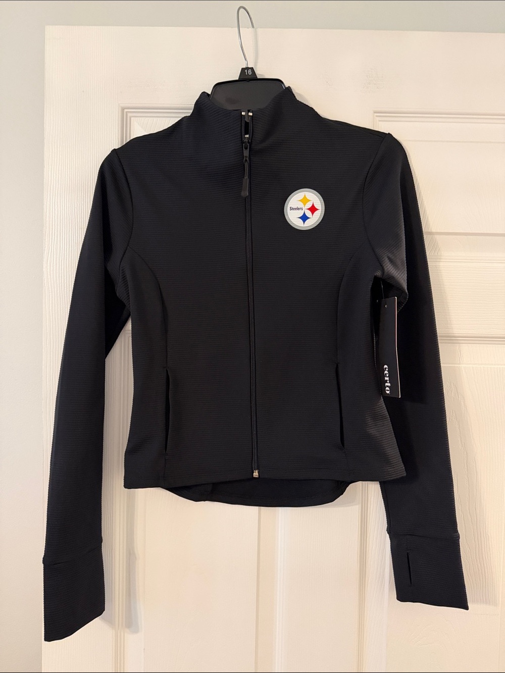 CERTO STEELERS Women's Black Full-Zip Jacket size XS brand new length 21”